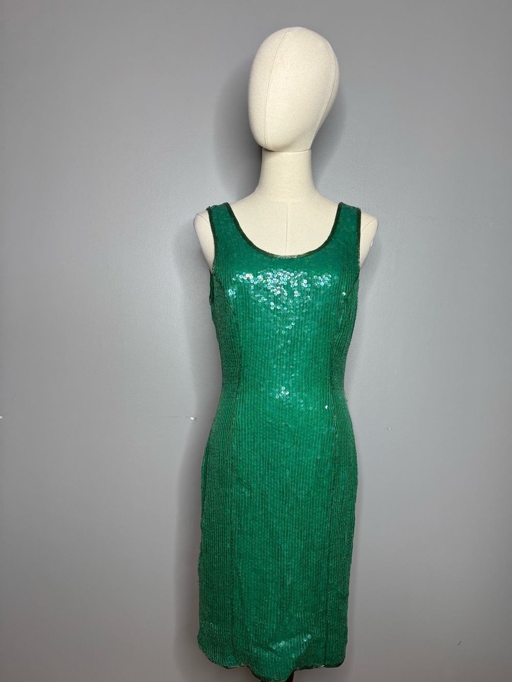 Together Vintage 100% Silk Beaded Sequins Mini Dress.